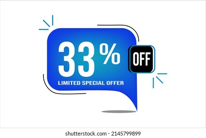 33% off blue balloon. Wholesale buy and sell banner. Limited special offer