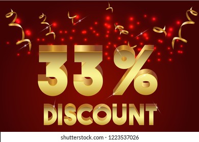 33% off discount promotion sale,  sale promo marketing.