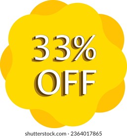 33% Off Discount Yellow Vector and Illustration Art in White Background