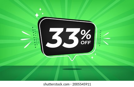 33 Off Green Banner Thirtythree Percent Stock Vector (Royalty Free ...