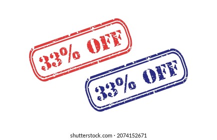 33% OFF Stamp Design | Grunge rubber stamp on white background, vector illustration, Special Discount sale inscription stamp.
