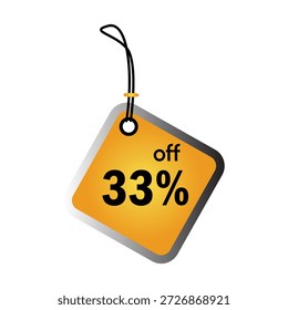 33 por ciento de descuento 3d Square Sale Badge Sticker