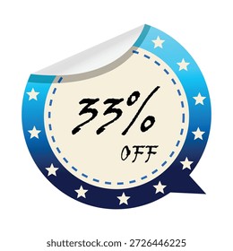 33 Percent Off Message Sticker Sale Badge
