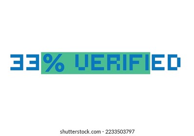 33% percentage verified vector art illustration with fantastic font and green color