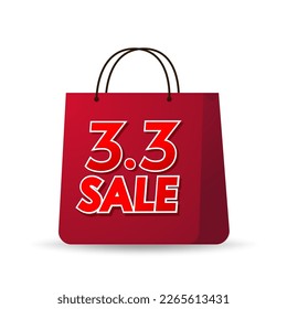 3-3 Sale Banner. World Biggest Shopping Festival Big Sale 3-3 Abstract Modern Banner Design Vector Editable Template.