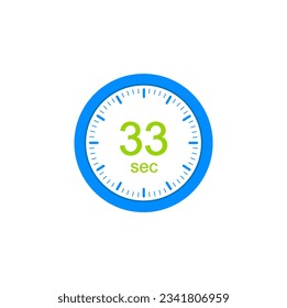 33 second timers Clocks, Timer 33 sec icon.