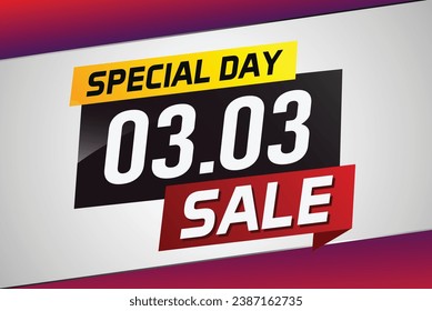 3.3 Special day sale word concept vector illustration with ribbon and 3d style for use landing page, template, ui, web, mobile app, poster, banner, flyer, background, gift card, coupon