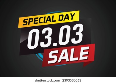 3.3 Special day sale word concept vector illustration with ribbon and 3d style for use landing page, template, ui, web, mobile app, poster, banner, flyer, background, gift card, coupon