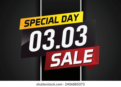 3.3 Special day sale word concept vector illustration with ribbon and 3d style for use landing page, template, ui, web, mobile app, poster, banner, fl