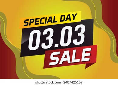 3.3 Special day sale word concept vector illustration with ribbon and 3d style for use landing page, template, ui, web, mobile app, poster, banner, fl