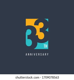 33 Th Anniversary Celebration Logo Vector Template Design Illustration