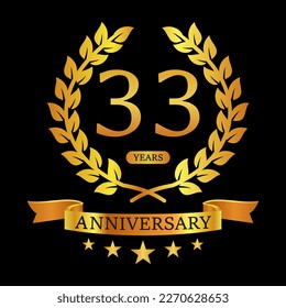 33 th Anniversary logo template illustration. suitable for you
