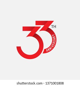 33 th Anniversary Vector Template Design Illustration