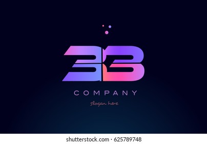 33 thirty three pink blue purple number digit numeral dots creative company logo vector icon design template