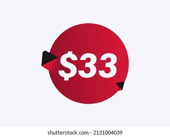 $33 USD sticker vector illustration