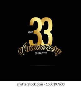 33 Years Anniversary Celebration Logotype Anniversary Stock Vector ...