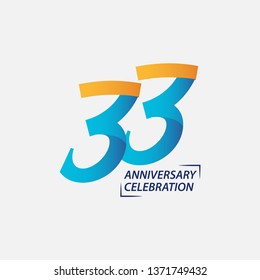 33 Year Anniversary Celebration Vector Template Design Illustration