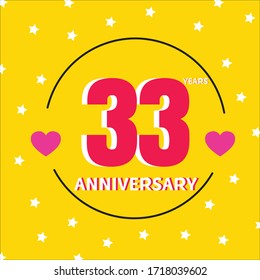 33 year anniversary celebration, vector design for celebrations, invitation cards and greeting cards