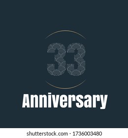 33 year anniversary celebration, vector design for celebrations, invitation cards and greeting cards