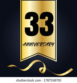 33 year anniversary celebration, vector design for celebrations, invitation cards and greeting cards