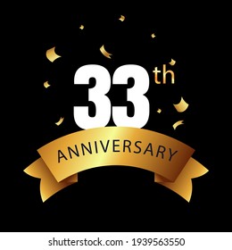 33 year anniversary celebration, vector design for celebrations, invitation cards and greeting cards