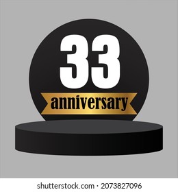 33 year anniversary celebration, vector design for celebrations, invitation cards and greeting cards