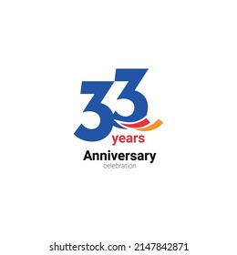 33 Year Anniversary Celebration Vector Template Design Illustration