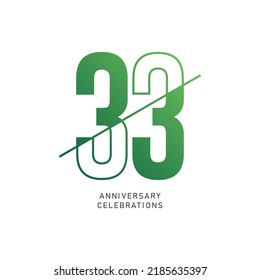 Plantilla de diseño de 33 años. ilustración de plantilla de vector