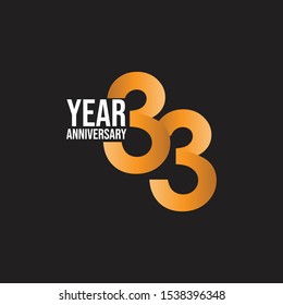 33 year anniversary logo template vector