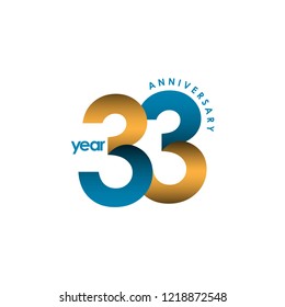 33 Year Anniversary Vector Template Design Illustration