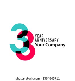 33 Year Anniversary Vector Template Design Illustration