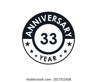 33 years anniversary badge vector design