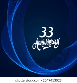 33 years anniversary celebration 3d vector template design illustration