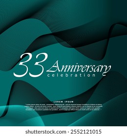 33 years anniversary celebration 3d vector template design illustration