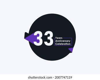 33 Years Anniversary Celebration badge with banner image isolated on white background