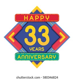 33 Years Anniversary Celebration Design.