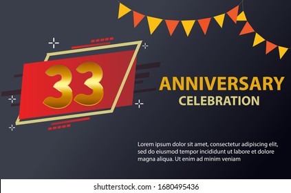 33 years anniversary celebration logo vector template design