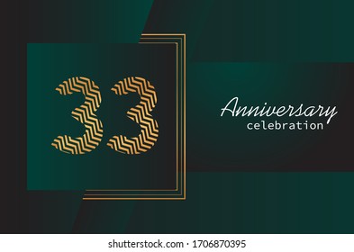 33 years anniversary celebration logo vector template design 