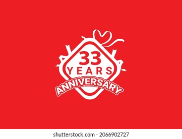 33 years anniversary celebration logo and icon design