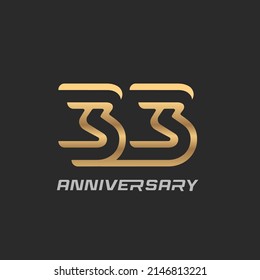 33 years anniversary celebration logotype with elegant modern number