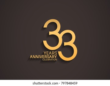 Anniversary 33 Gold 3d Numbers Poster Stock Vector (Royalty Free ...