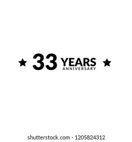 33 Years Anniversary Celebration Simple Logo Stock Vector (Royalty Free ...