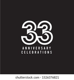 33 Years Anniversary Celebration Vector Template Design Illustration