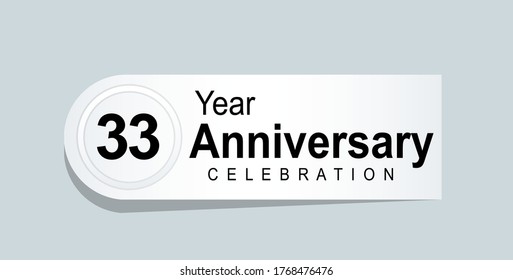 33 Years Anniversary Celebration Vector Template Design Illustration