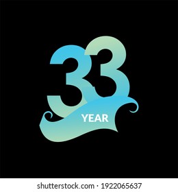 33 Years Anniversary Celebration Vector Template Design Illustration