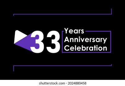 33 Years Anniversary Celebration Vector Template Design