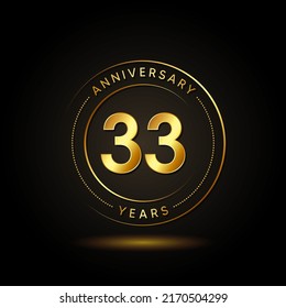 33 Years Anniversary Celebration Vector Template Design Illustration