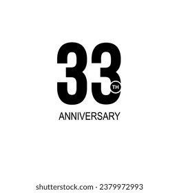 33 Years anniversary celebration vector template design illustration