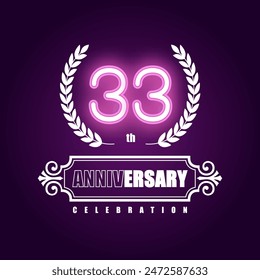 33 years anniversary celebration vector template design illustration