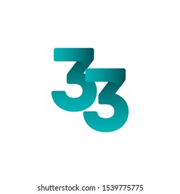 33 Years Anniversary Celebrations Vector Template Design Illustration